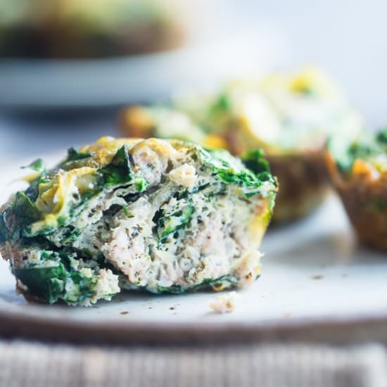 Spinach & Artichoke Egg Muffins - Recipe photo by foodfaithfitness