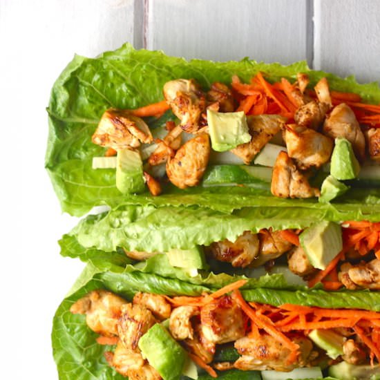 Thai Chicken Lettuce Wraps - Recipe photo by themillennialcook