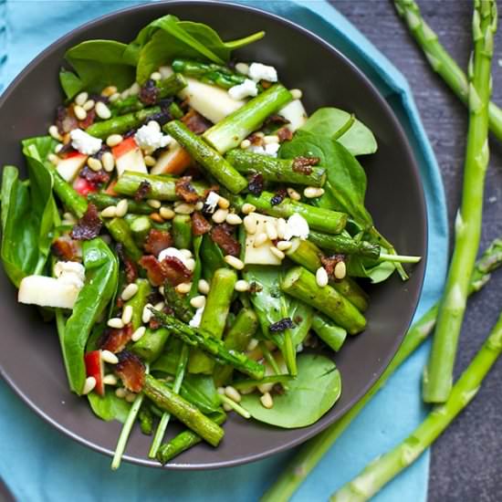Asparagus and Spinach Salad - Recipe photo by wholesomelicious