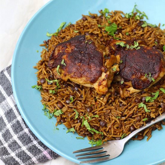 One Pot Harissa Spiced Chicken - Recipe photo by evseats