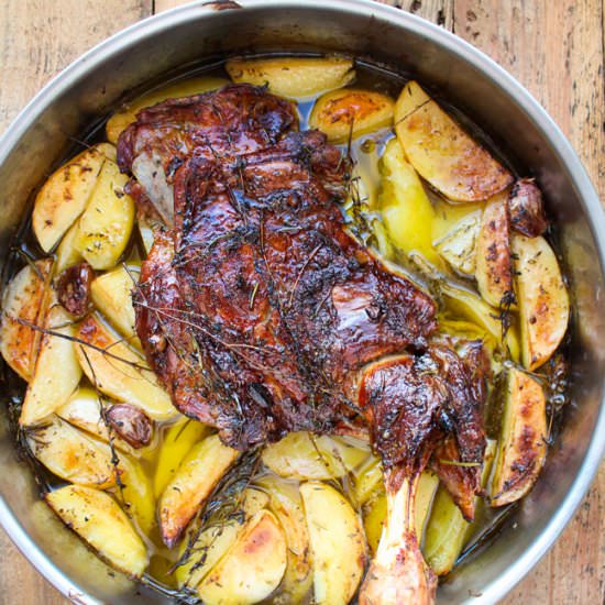 Greek Slow-Roasted Lamb Shoulder - Recipe photo by My Little Expat Kitchen