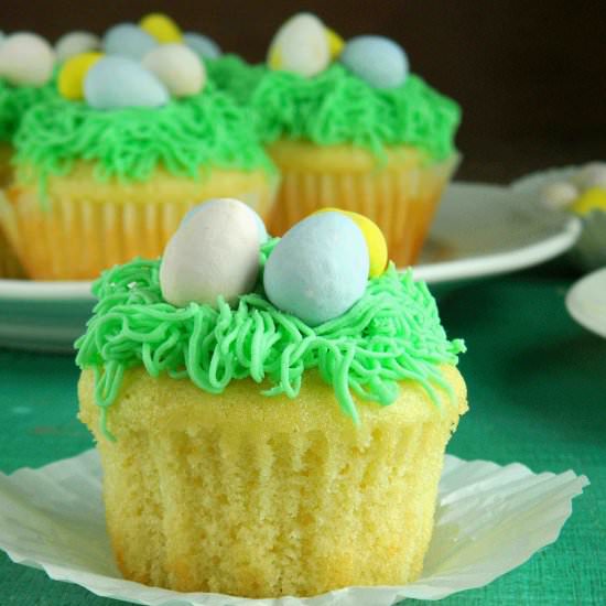 Easter Basket Cupcakes From Scratch - Recipe photo by Nitha Kitchen