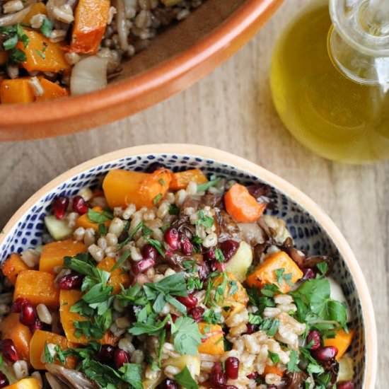 Farro Salad with Root Vegetables - Recipe photo by Flourishen