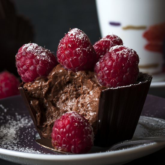 Chocolate Mousse in a Chocolate Cup - Recipe photo by Harry and Lexy