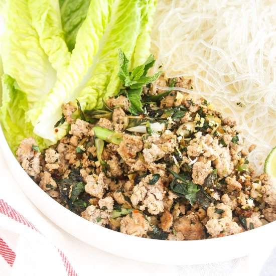 Thai Pork Salad with Kelp Noodles - Recipe photo by KetoDietApp