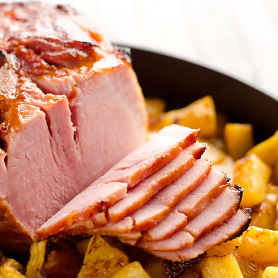 Roast Pineapple Chipotle Honey Ham - Recipe photo by The Creative Bite