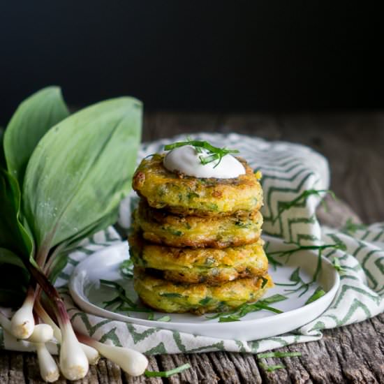 Wild Leek Ramp Fritters - Recipe photo by HealthStartsintheKitchen