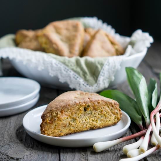 Ham Cheddar and Ramp Scones - Recipe photo by HealthStartsintheKitchen