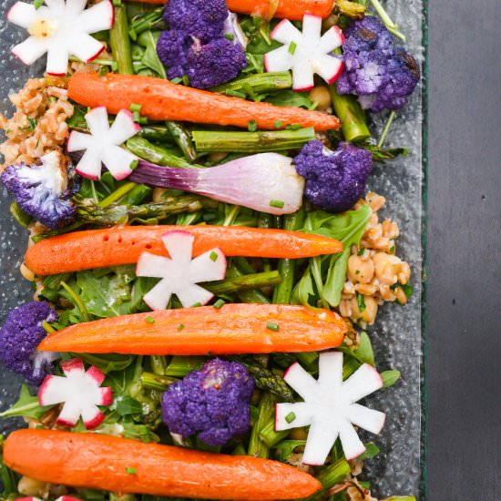 Spring Vegetables over Herbed Farro - Recipe photo by kristinkitchen