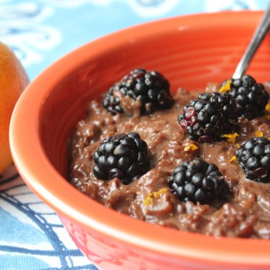 Chocolate Orange Rice Pudding - Recipe photo by AwesomeWomanProject