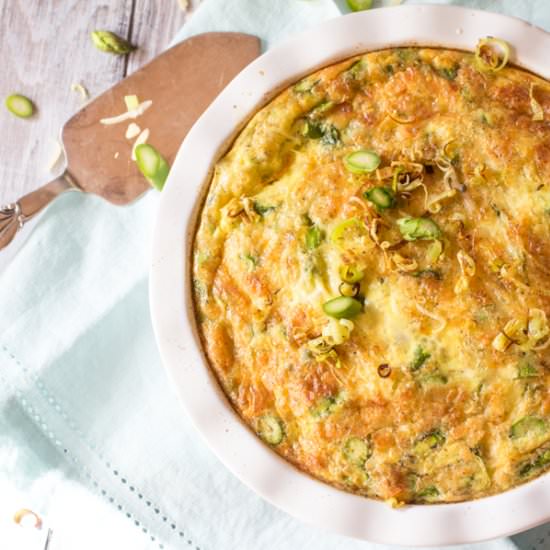 Lightened Asparagus Gruyere Quiche - Recipe photo by TheWimpyVegetarian