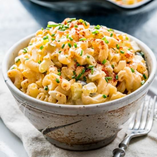 Deviled Egg Macaroni Salad - Recipe photo by jocooks