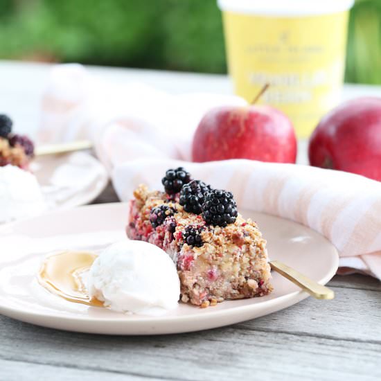 No-Bake Apple & Blackberry Crumble - Recipe photo by begoodorganics