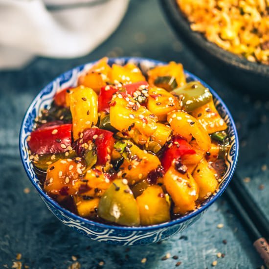 Sesame Pineapple Pepper Fry - Recipe photo by Whiskaffair