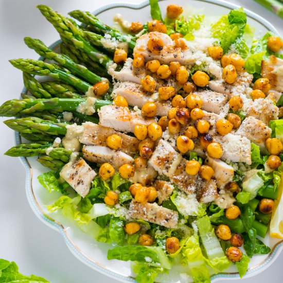 Chicken Caesar Salad with Asparagus - Recipe photo by ChefDeHome