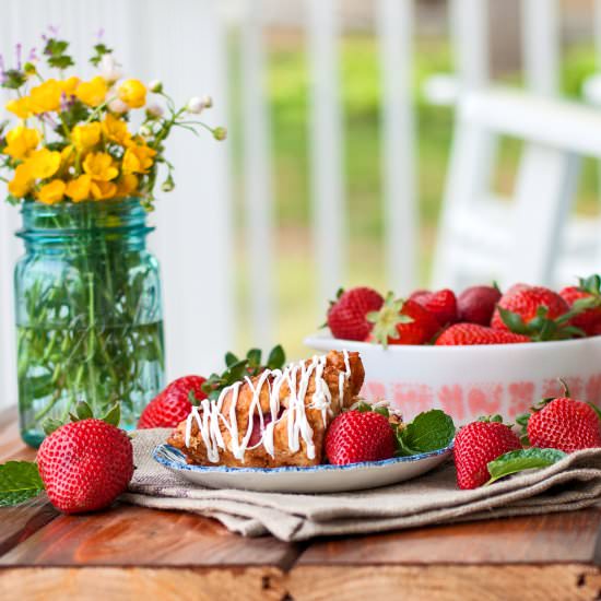 Strawberries and Cream Scones - Recipe photo by cookiesforengland