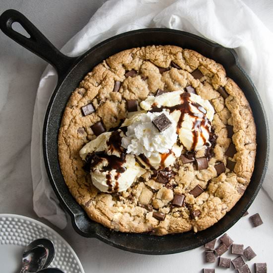 Skillet Chocolate Chip Cookie - Recipe photo by SeasonedSprinkles