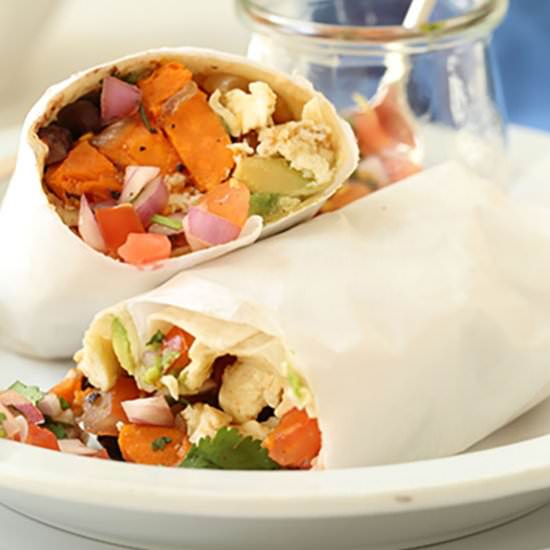 Healthy Breakfast Burritos - Recipe photo by The Harvest Kitchen