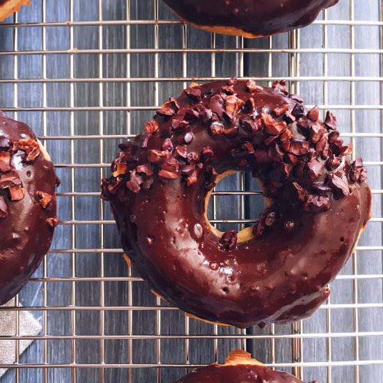 Banana Bread Donuts Chocolate Glaze - Recipe photo by clemfoodie