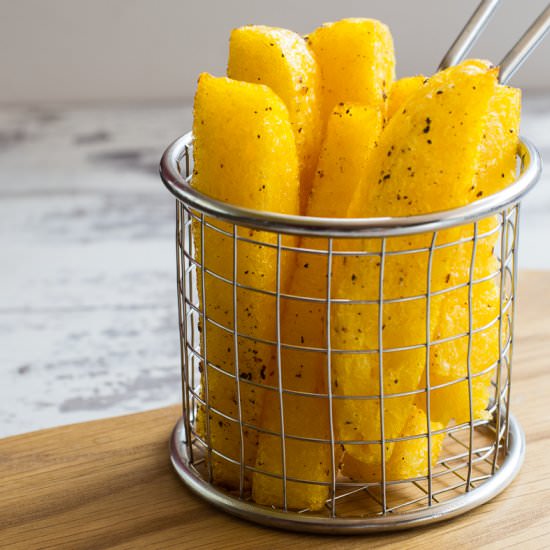 Air Fried Spicy Polenta Chips - Recipe photo by planetveggie