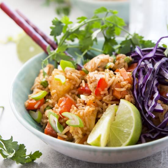 Hawaiian BBQ Chicken Fried Rice - Recipe photo by FoodFanatical