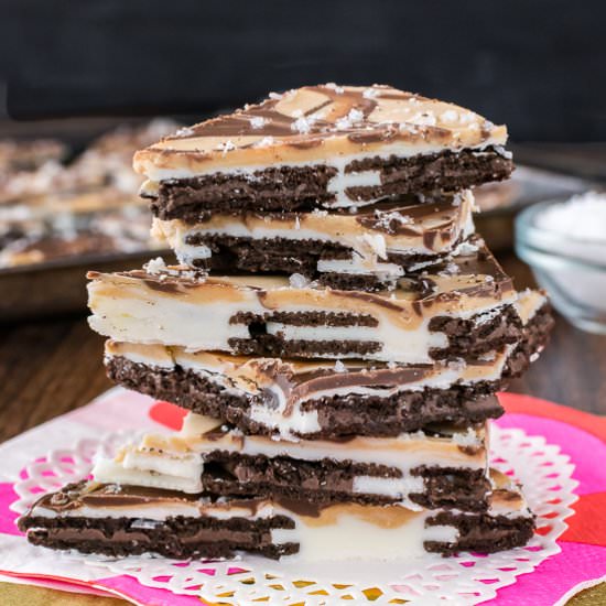 Salted Caramel Oreo Bark - Recipe photo by BruCrewLife