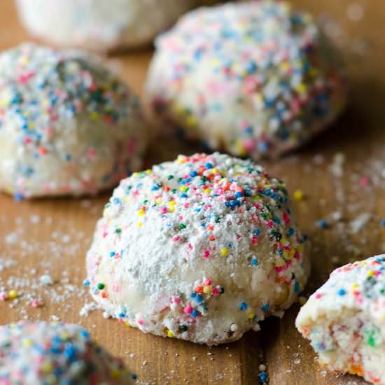 Funfetti Snowballs - Recipe photo by freshaprilflours