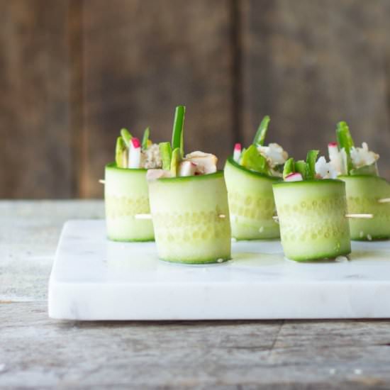 Spicy Tuna Cucumber Sushi Rolls - Recipe photo by the_gourmet_RD