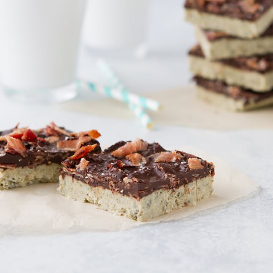N’Oatmeal Chocolate Bacon Bars - Recipe photo by HealthfulPursuit