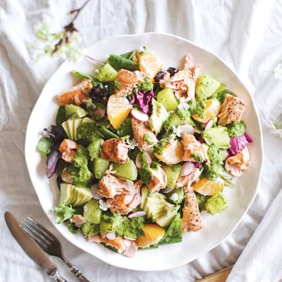 Salmon Salad Parsley Caper Dressing - Recipe photo by HapaWay