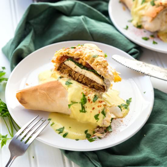 Tofu Benedict Fillo Pockets - Recipe photo by Vegan Yack Attack
