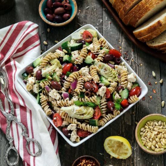 Mediterranean Pasta Salad - Recipe photo by Vegan Huggs