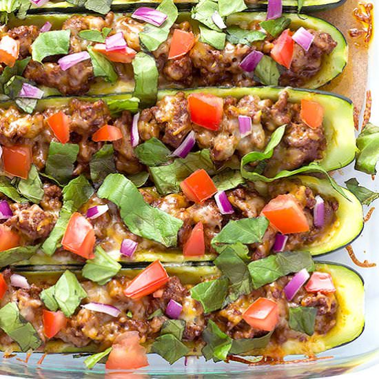 Taco Zucchini Boats - Recipe photo by The Wholesome Dish