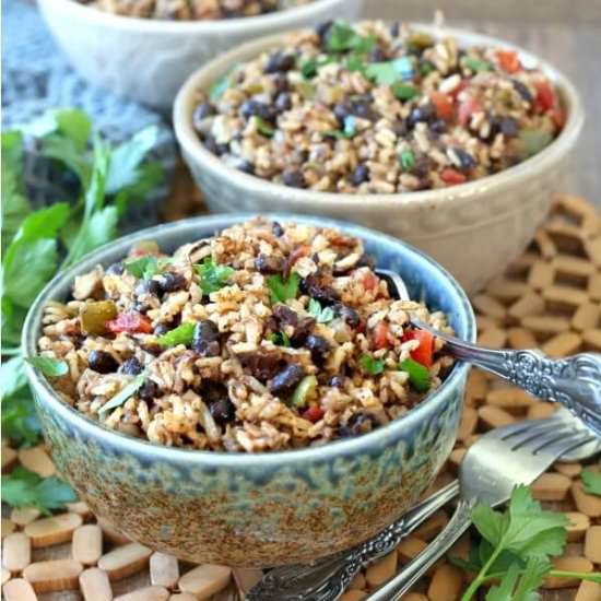 Acadian Black Beans and Rice - Recipe photo by Vegan In The Freezer
