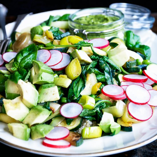 Spring Greens Salad with Ramps - Recipe photo by occasionallyeggs