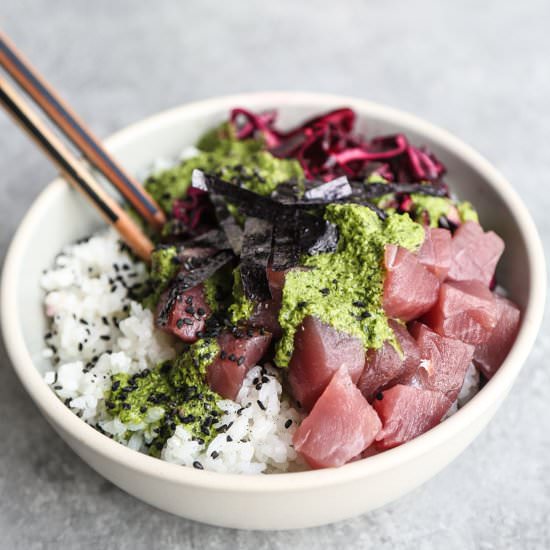 Ahi Tuna Poke Bowls - Recipe photo by Feed Me Phoebe