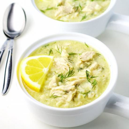 Greek Lemon Rice and Chicken Soup - Recipe photo by Tastefulventure