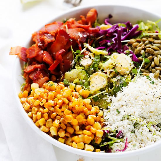 Shaved Brussels Sprouts Salad - Recipe photo by platingsandpairings