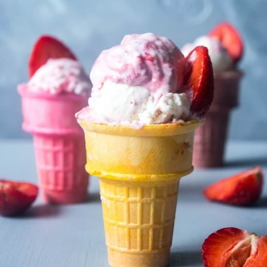 Strawberry & Feta No-Churn Ice Cream - Recipe photo by thelastcookie