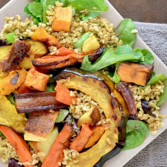 Roast Veggie and Freekeh Salad - Recipe photo by measuringcupsoptional