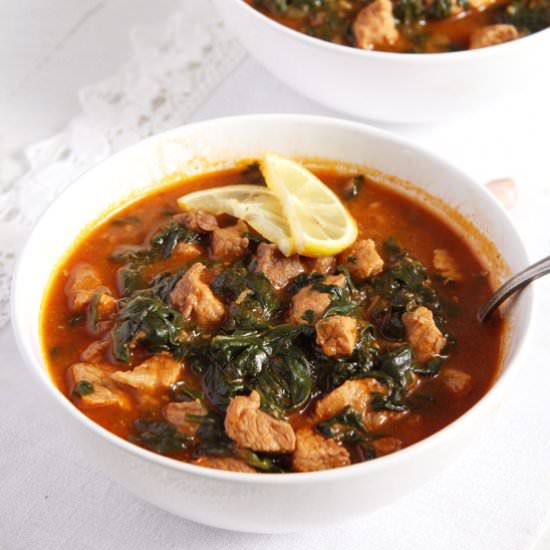 Spinach and Pork Stew - Recipe photo by adinutza