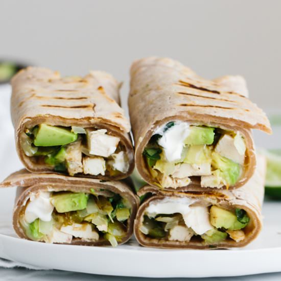 Chicken and Avocado Burritos - Recipe photo by Downshiftology