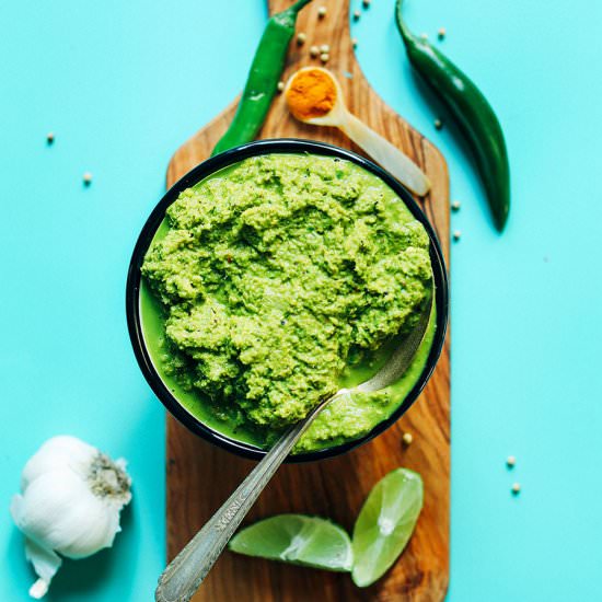 Easy Green Curry Paste - Recipe photo by minimalist baker