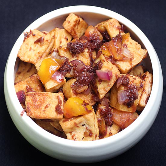 Tofu Binagoongan - Recipe photo by peachkins