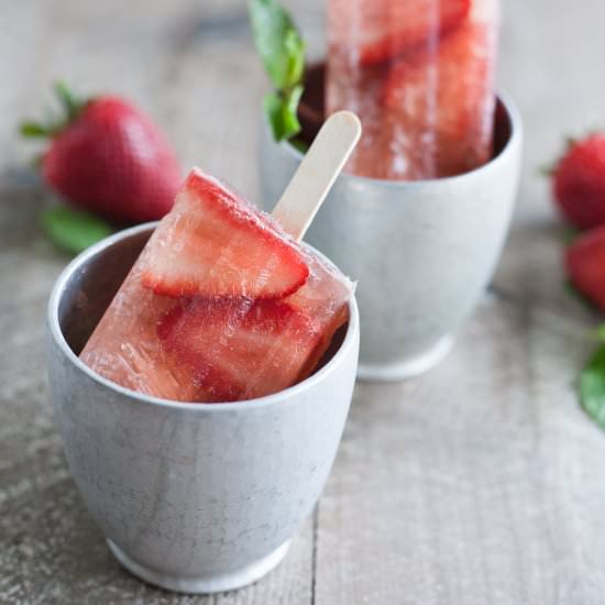 Strawberry Mint Julep Popsicles - Recipe photo by BourbonAndHoney