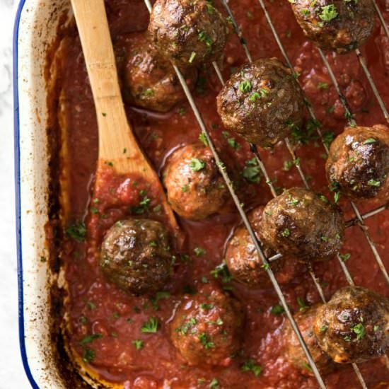 Oven Baked Italian Meatballs - Recipe photo by RecipeTin Eats