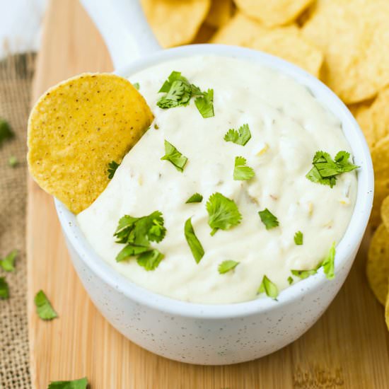 White Queso in the Slow Cooker - Recipe photo by rachelcooksblog