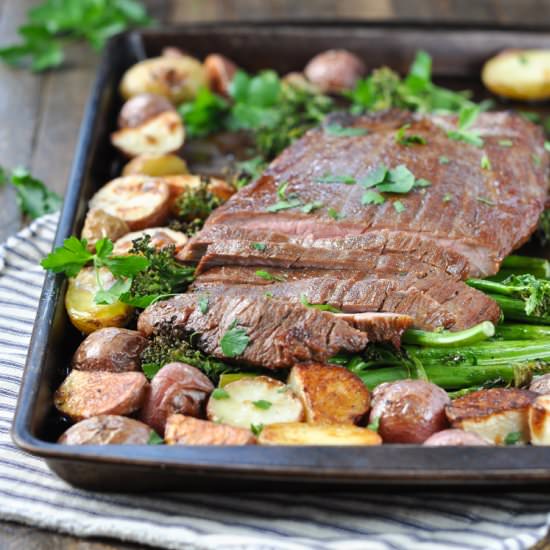 Sheet Pan Flank Steak & Potatoes - Recipe photo by The Seasoned Mom