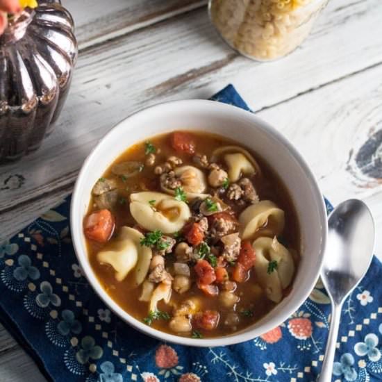 Hearty Tortellini Soup with Sausage - Recipe photo by dashofherbs