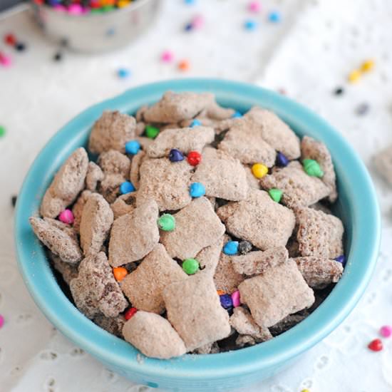 Cosmic Brownie Puppy Chow Recipe - Recipe photo by Midwestern Moms